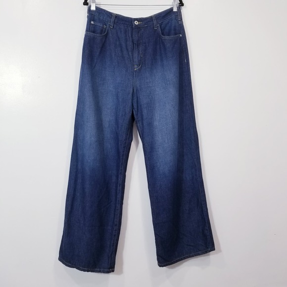 Anthropologie Pilcro Jeans The Annie High Rise Wide Leg Blue Denim - Picture 2 of 11